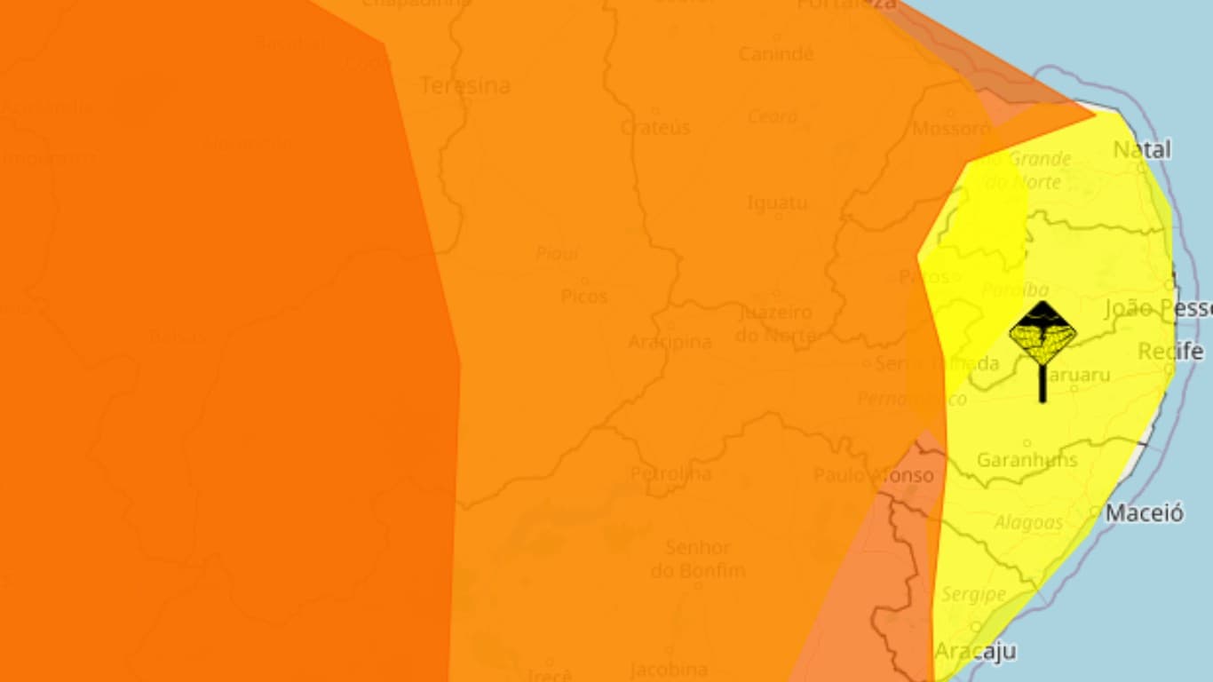 Inmet renova alertas de perigo para chuvas intensas em Pernambuco