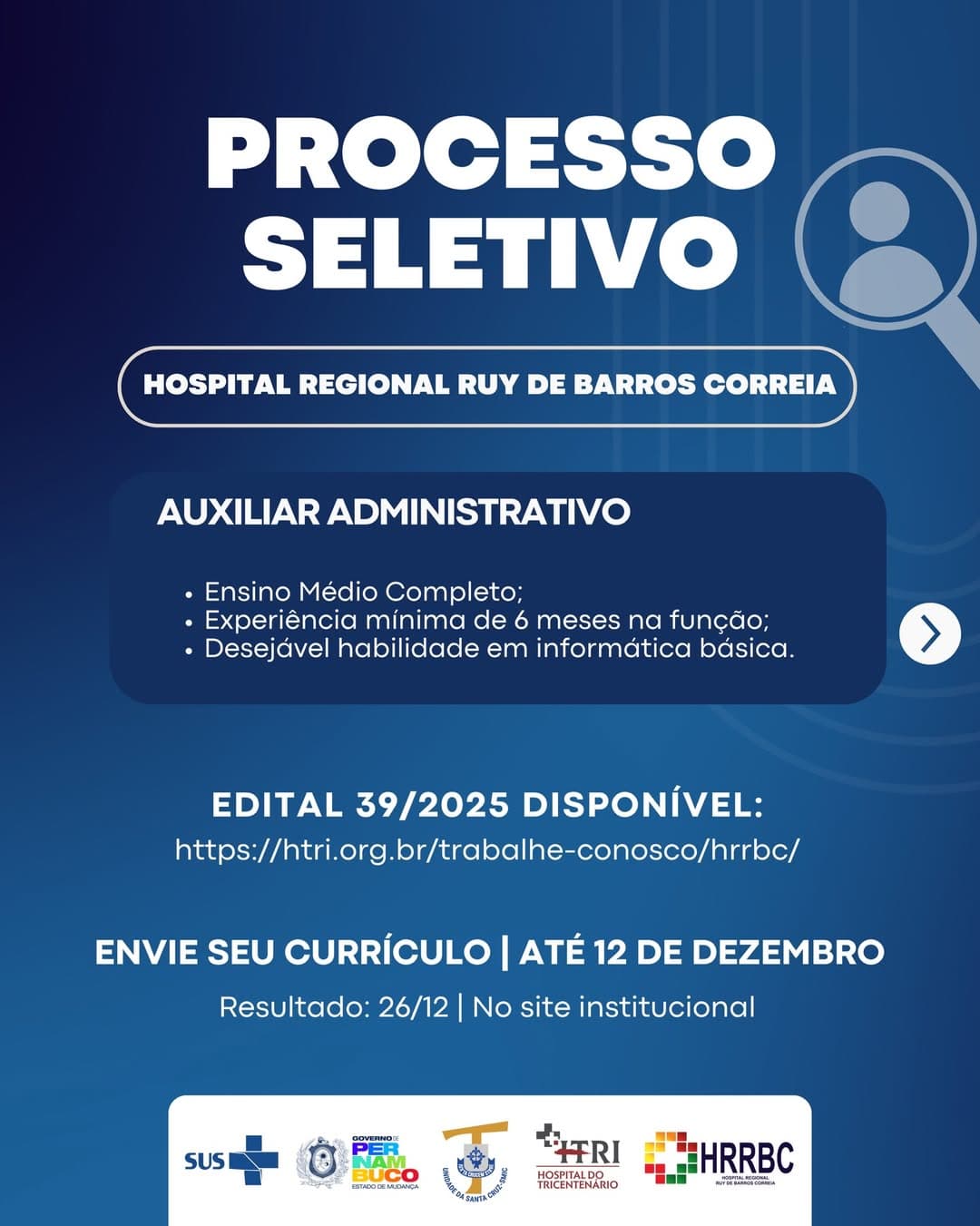 Hospital Regional Ruy de Barros Correia abre seleção com três vagas em diferentes áreas