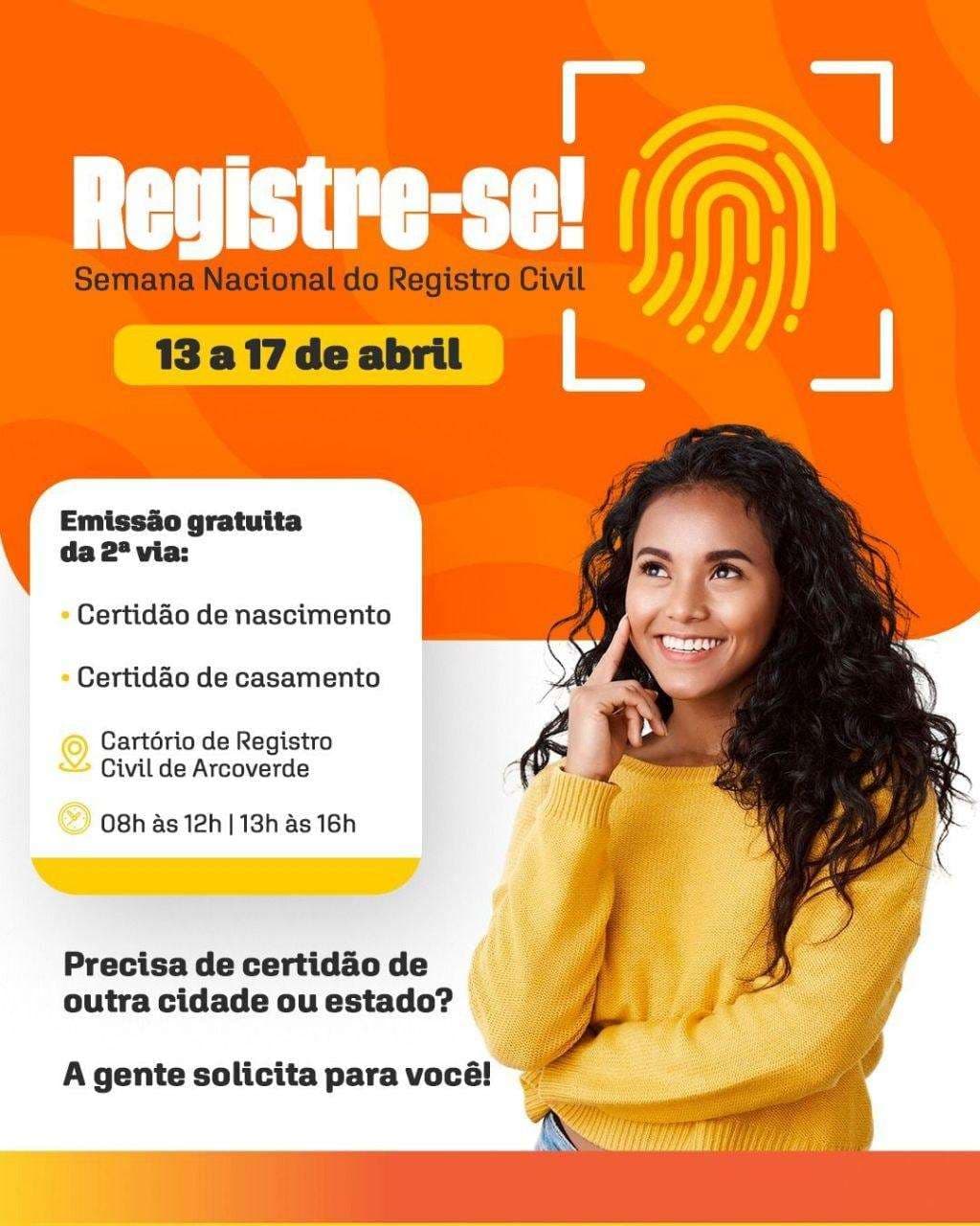 Arcoverde participa da Semana Nacional do Registro Civil com emissão gratuita de documentos