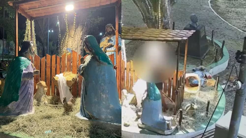 Mulher é presa após destruir imagem de santo em presépio de Natal em Igarassu