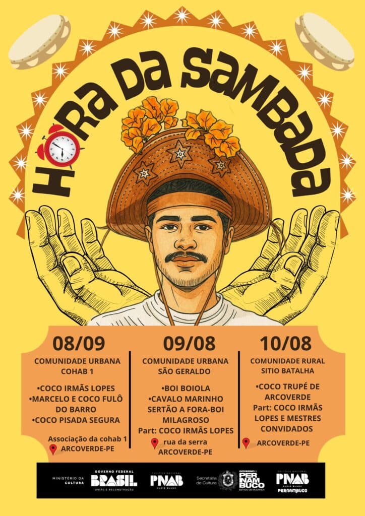 Arcoverde terá fim de semana de celebração cultural com a Hora da Sambada