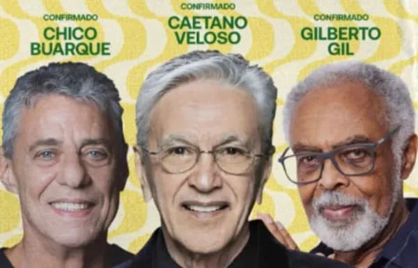 Caetano, Gil e Chico Buarque se apresentam em protesto no Rio contra PEC da Blindagem