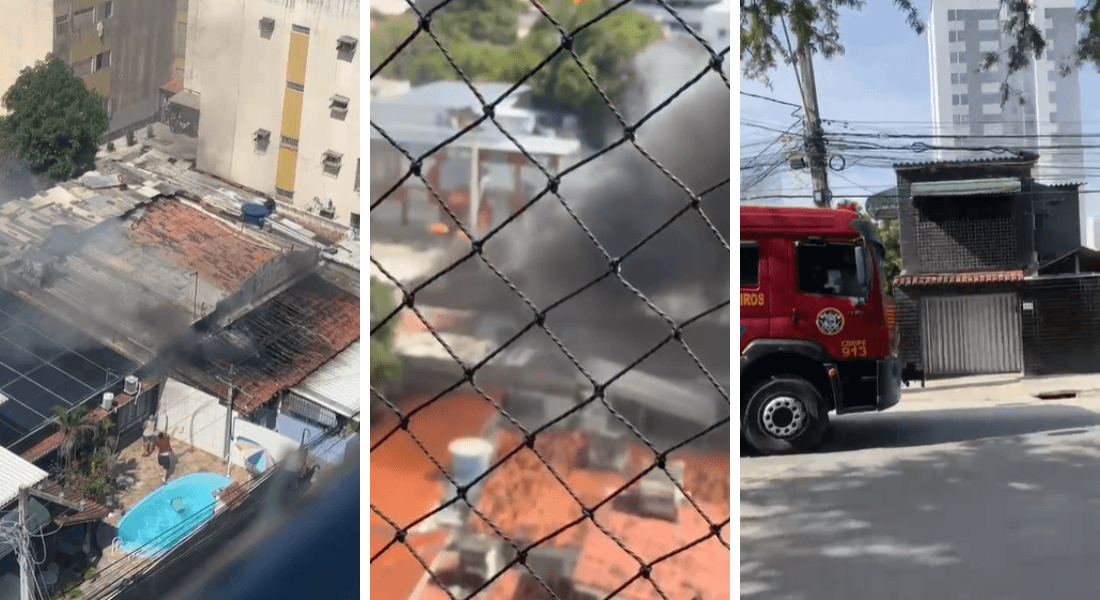Incêndio atinge mercadinho em Candeias, em Jaboatão dos Guararapes