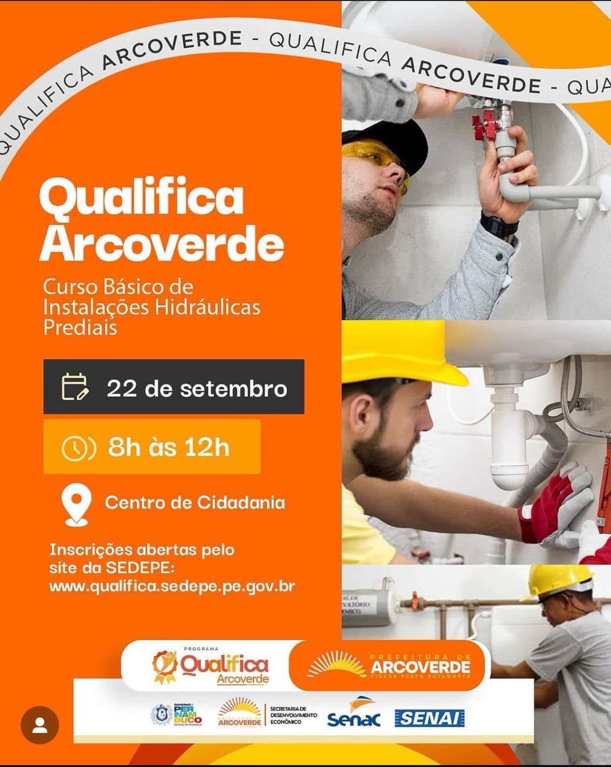 Qualifica Arcoverde oferece curso gratuito de Instalações Hidráulicas Prediais