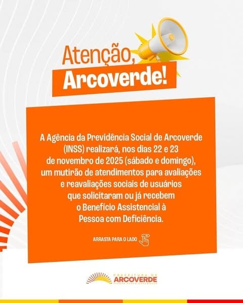 INSS fará mutirão de avaliações em Arcoverde nos dias 22 e 23