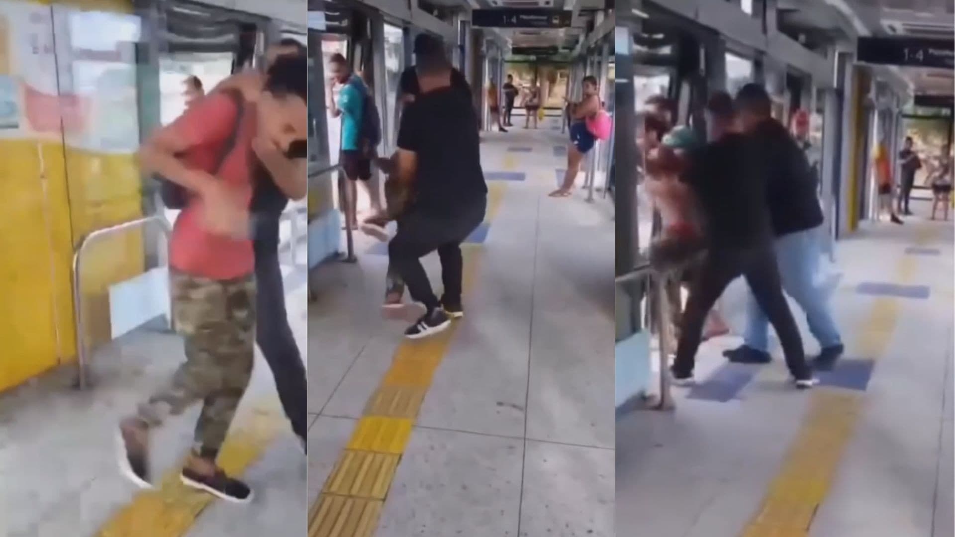 Jovem é agredido por supostos fiscais em estação de BRT de Camaragibe
