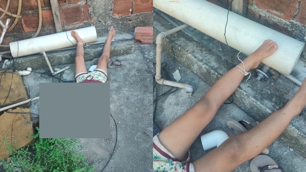 Mãe e padrasto presos por manter criança de 4 anos amarrada no quintal de casa são soltos pela Justiça