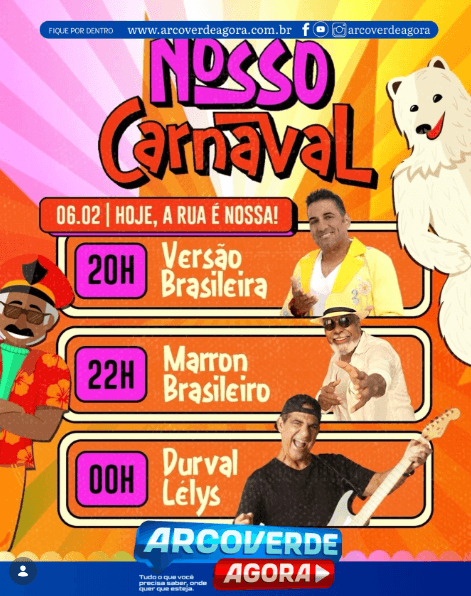 Nosso Carnaval segue com segunda noite de festa nesta segunda-feira (6)