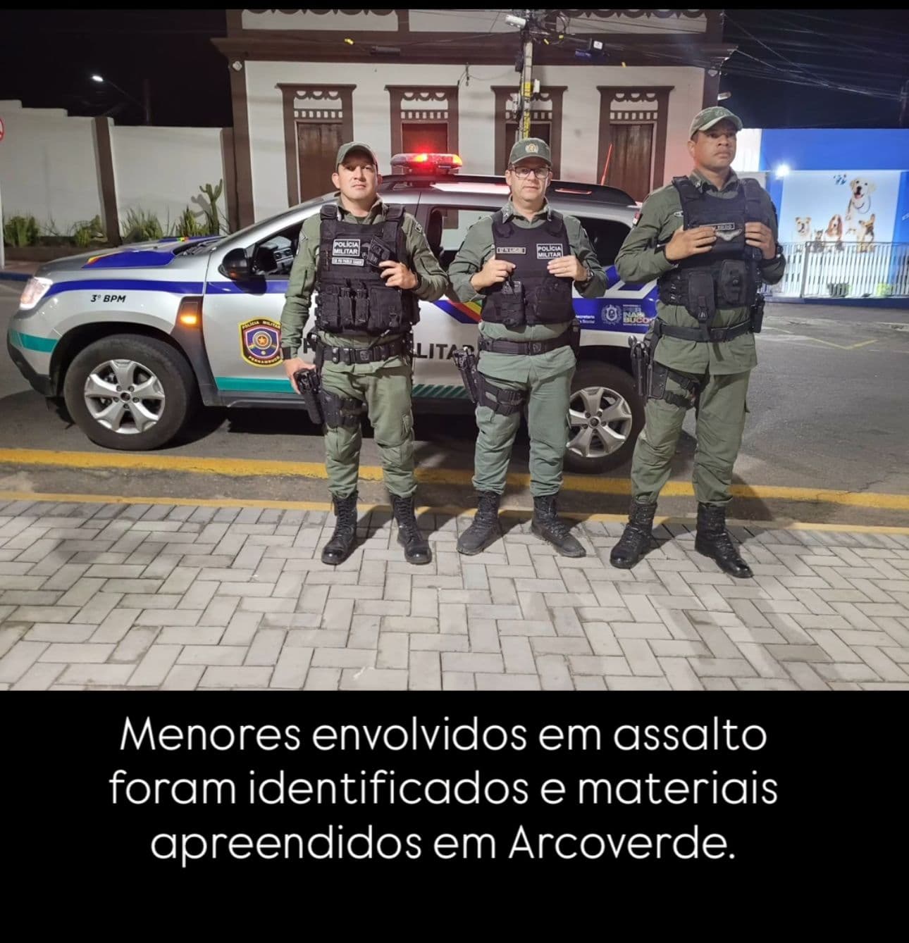PM APREENDE DOIS MENORES EM ARCOVERDE APÓS ROUBO GRAÇAS À RÁPIDA AÇÃO INTEGRADA DO 3º BPM