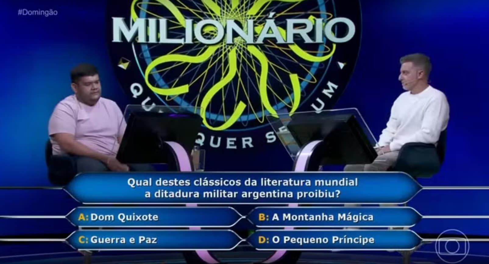 Amazonense é eliminado do 'Quem quer ser um Milionário?' por questão sobre livro proibido na ditadura argentina