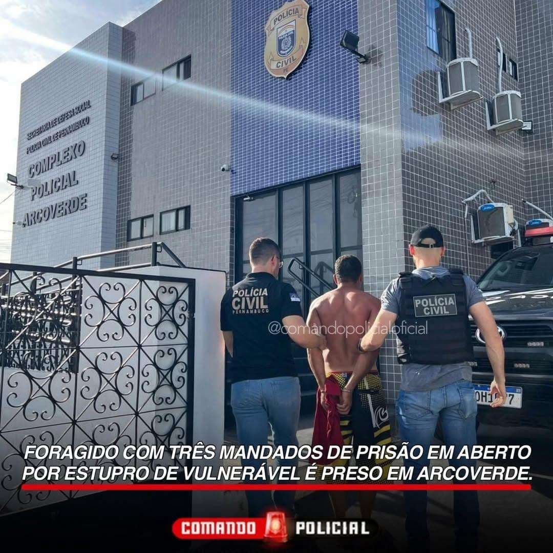 Polícia Civil cumpre três mandados de prisão por estupro de vulnerável em Arcoverde
