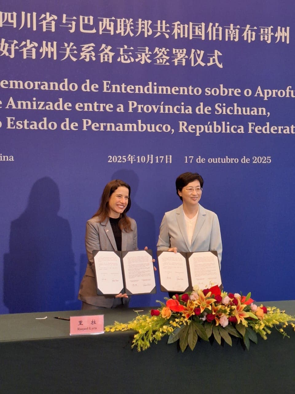 COOPERAÇÃO INTERNACIONAL: Raquel Lyra Anuncia Edital de 30 Bolsas para Pernambucanos Fazerem Graduação, Mestrado e Doutorado em Universidades Chinesas