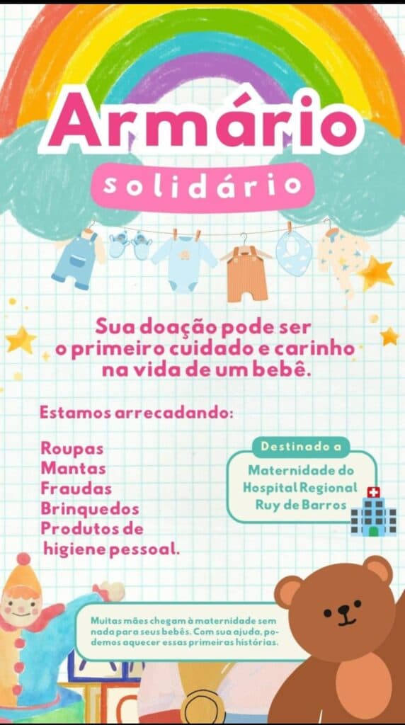 Campanha arrecada itens de bebê para apoiar famílias em vulnerabilidade