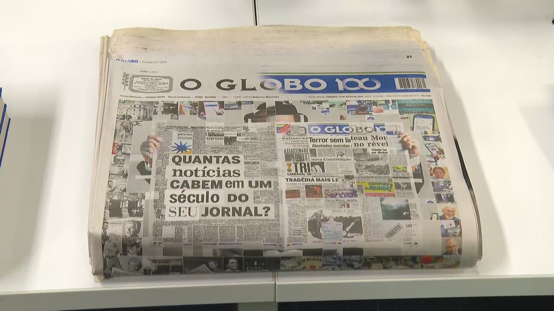 Edição do centenário de O Globo conquista recorde mundial no Guinness