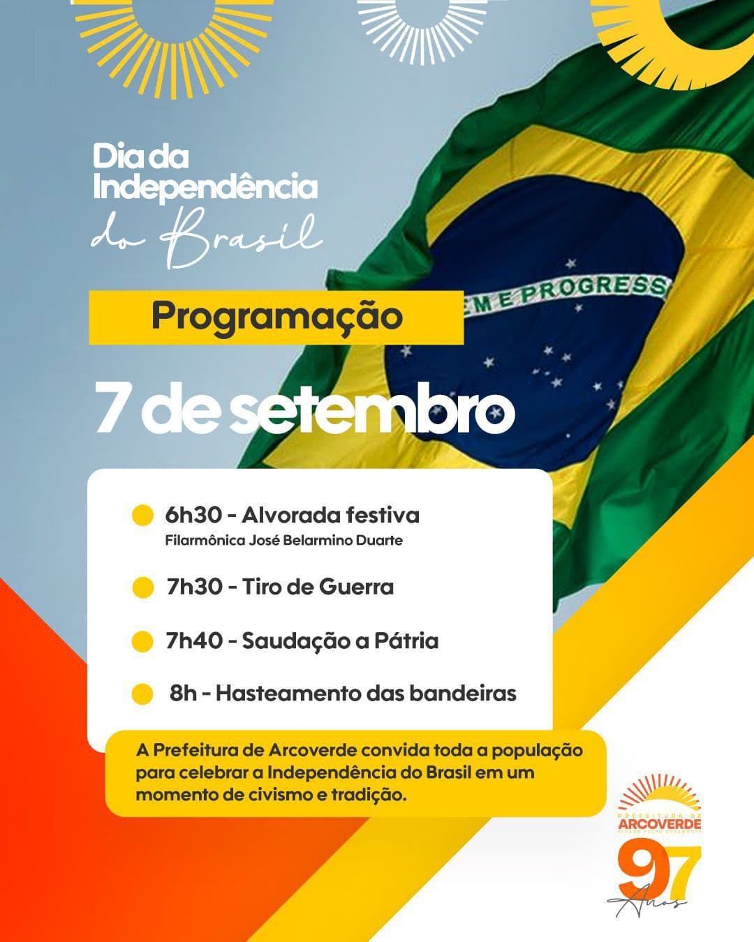 Arcoverde celebra o Dia da Independência com programação cívica especial
