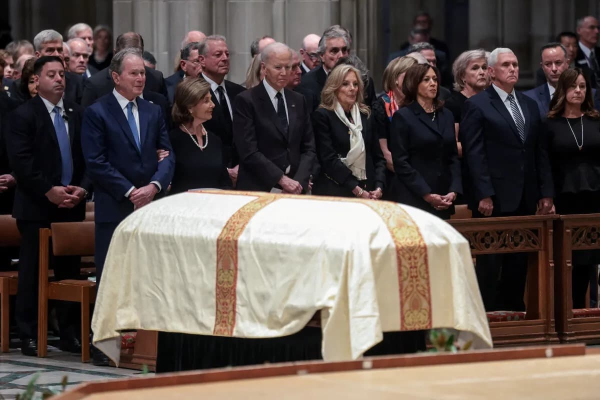 Funeral de Dick Cheney reúne líderes de ambos os lados, mas exclui Trump