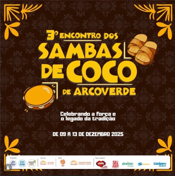Arcoverde recebe 3º Encontro dos Sambas de Coco de 9 a 13 de dezembro