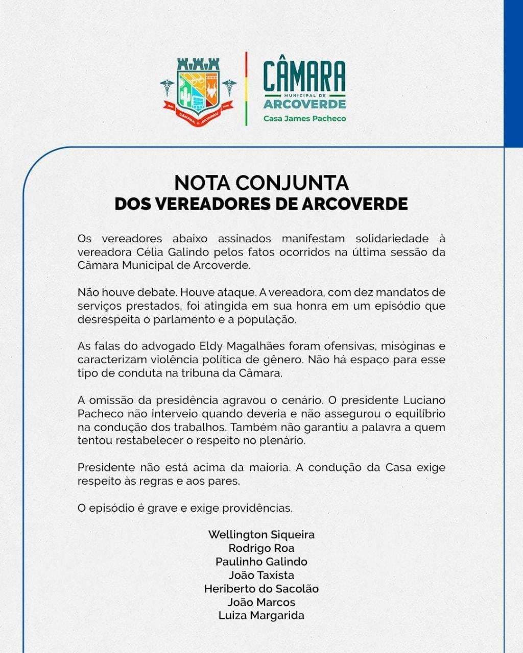 Crise na Câmara de Arcoverde: Vereadores reagem contra omissão da presidência e ataques na tribuna