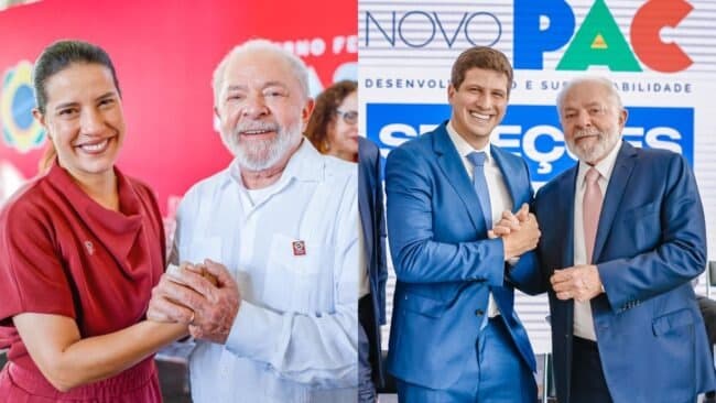 Raquel Lyra e João Campos exaltam Lula durante agenda no Recife