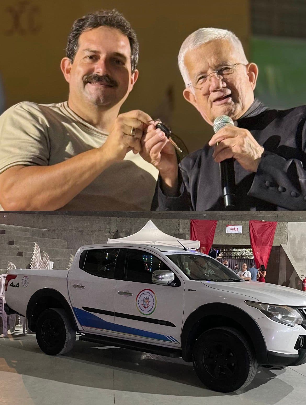 PRESENTE DE FINAL DE ANO PARA A OBRA DO PADRE ADILSON SIMÕES: PRESIDENTE DA CÂMARA DE ARCOVERDE, LUCIANO PACHECO, REALIZA DOAÇÃO DE CAMINHONETE AO CEDEC