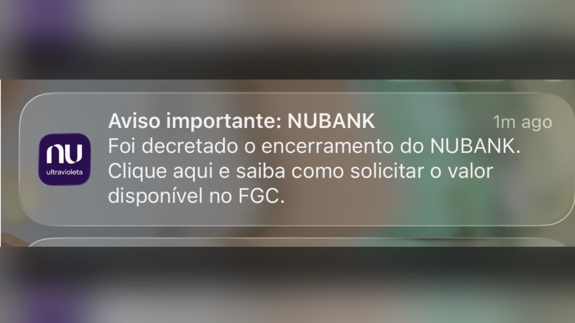 Nubank esclarece envio indevido de notificação sobre liquidação extrajudicial