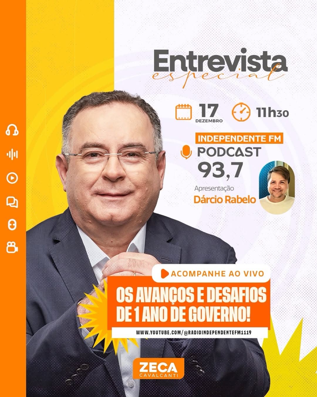 Prefeito de Arcoverde participa de entrevista nesta quarta-feira