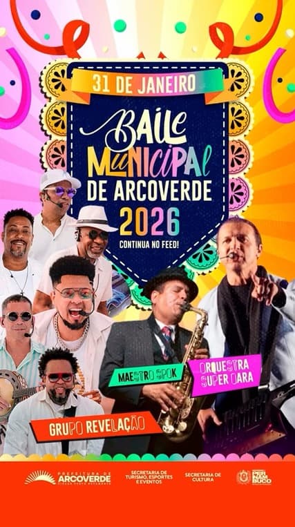 Baile Municipal de Arcoverde 2026 acontece em 31 de janeiro com grandes atrações